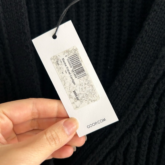 Goop G.Label - Maxine Oversized Black Wool Ribbed Winter Cardigan - Size XS US 2 - Picture 4 of 10